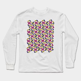 Geometric Floral Repeating Shapes Long Sleeve T-Shirt